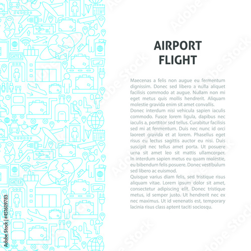 Airport Line Pattern Concept. Vector Illustration of Outline Design.
