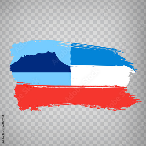 Flag Sabah  brush strokes. Flag  State Sabah  of  Malaysia on transparent background for your web site design, app, UI. Malaysia. EPS10.