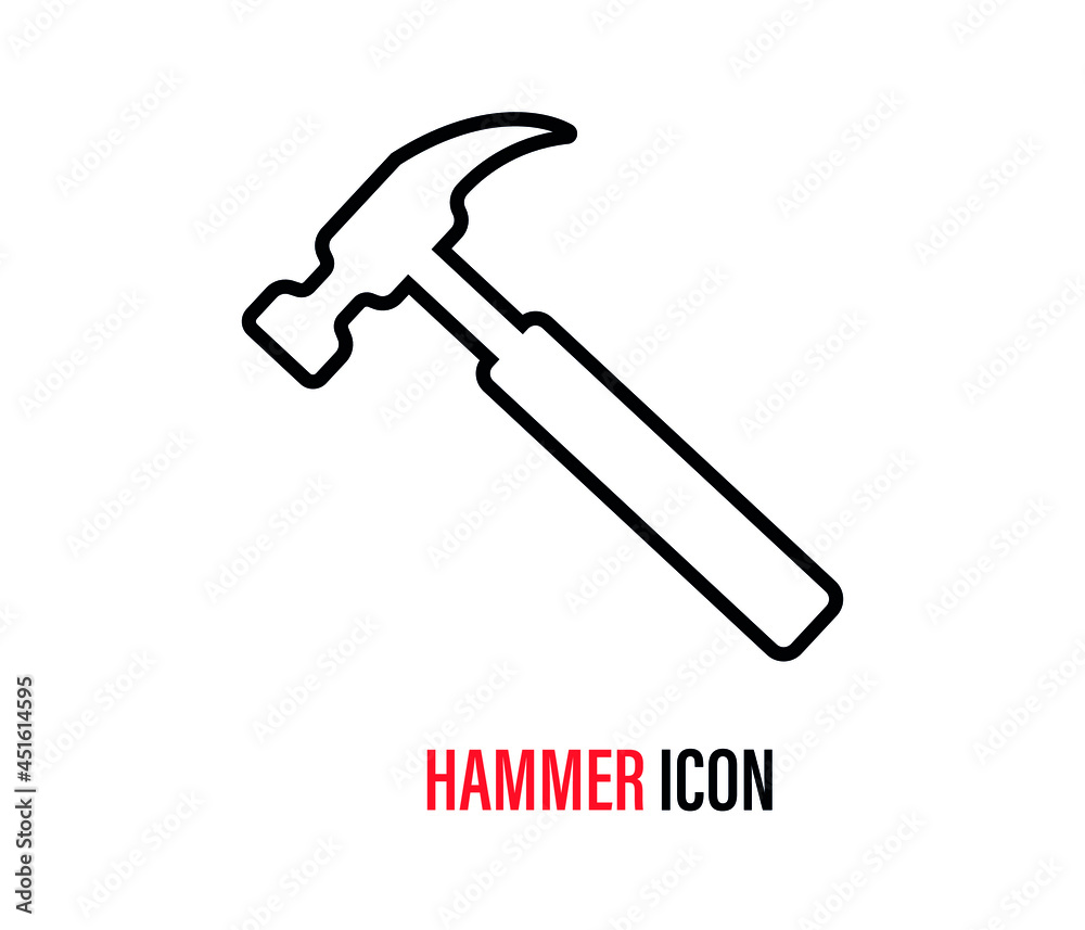Hammer Icon in trendy flat style isolated on white background, for your web site design, app, logo.Vector illustration. Hammer Icon in trendy flat style isolated on white background, for your web site design, app, logo.Vector illustration.