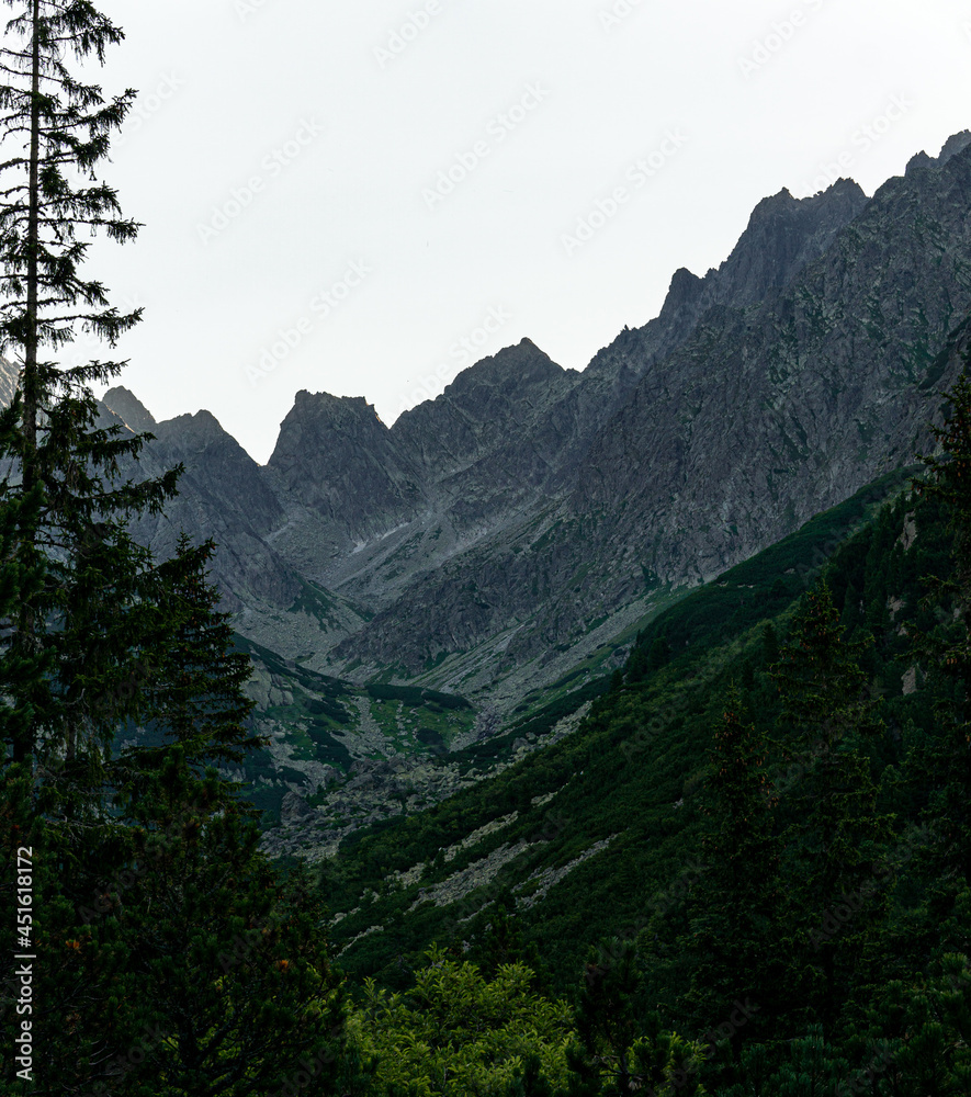 Fototapeta premium Slovak Tatra Mountains - road to Rysy