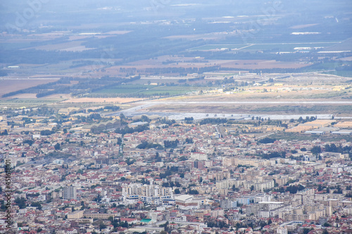 Aerial view of Blida city from Chrea National Park, Algeria.