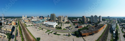 Aerial panorama of the London, Ontario, Canada downtown