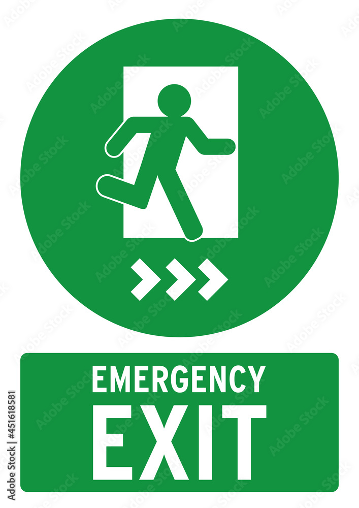 Emergency exit poster Emergency exit poster