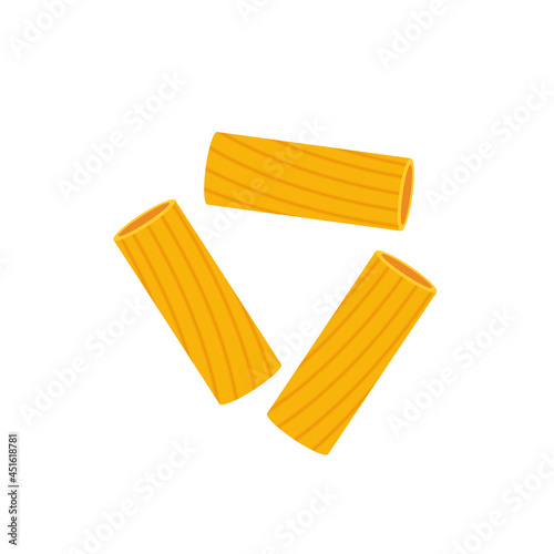 Rigatoni noodle vector. Rigatoni noodle on white background. photo