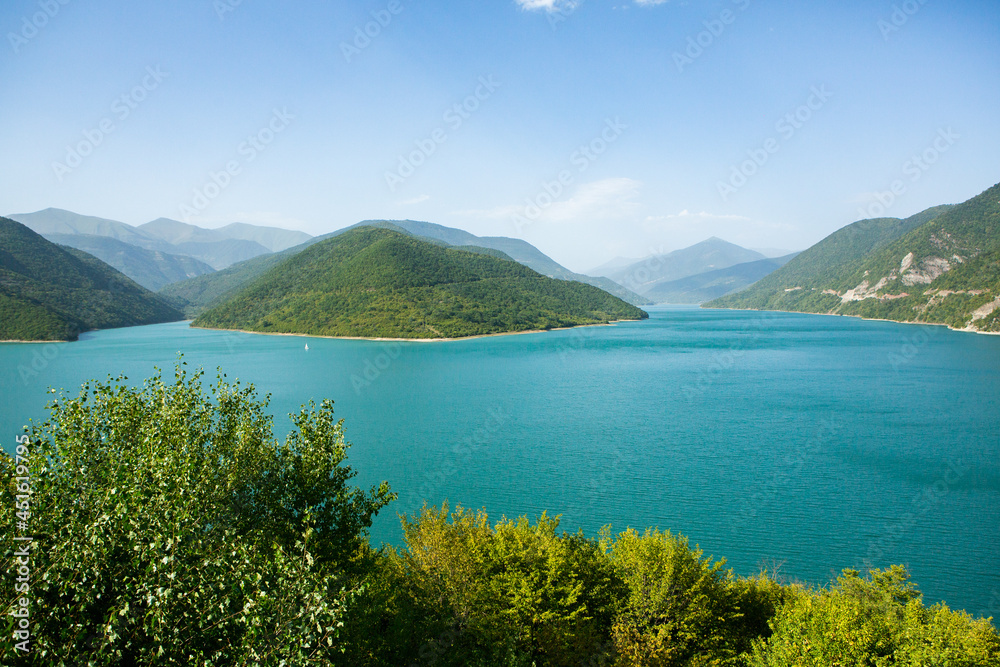 Fototapeta premium A beautiful landscape photography with Caucasus Mountains in Georgia.