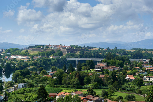 view of Valença with its fortress at the top from the Tui cathedral