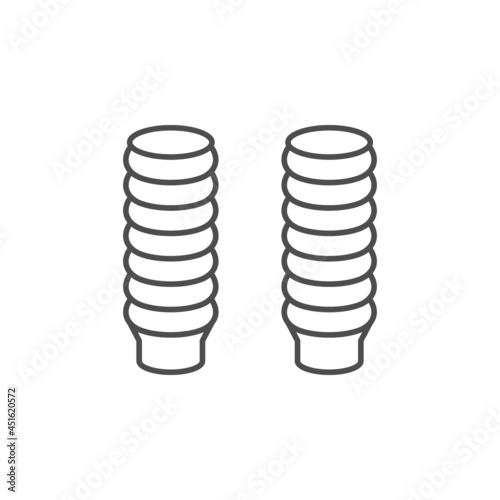 Motorcycle fork corrugation line outline icon