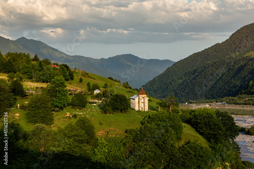 A beautiful landscape photography with Caucasus Mountains in Georgia.