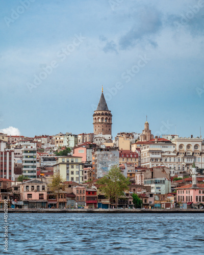 View of old city over the Golden Horn with Galat Towe on top Istanbul, Turkey © Arkady Abovsky