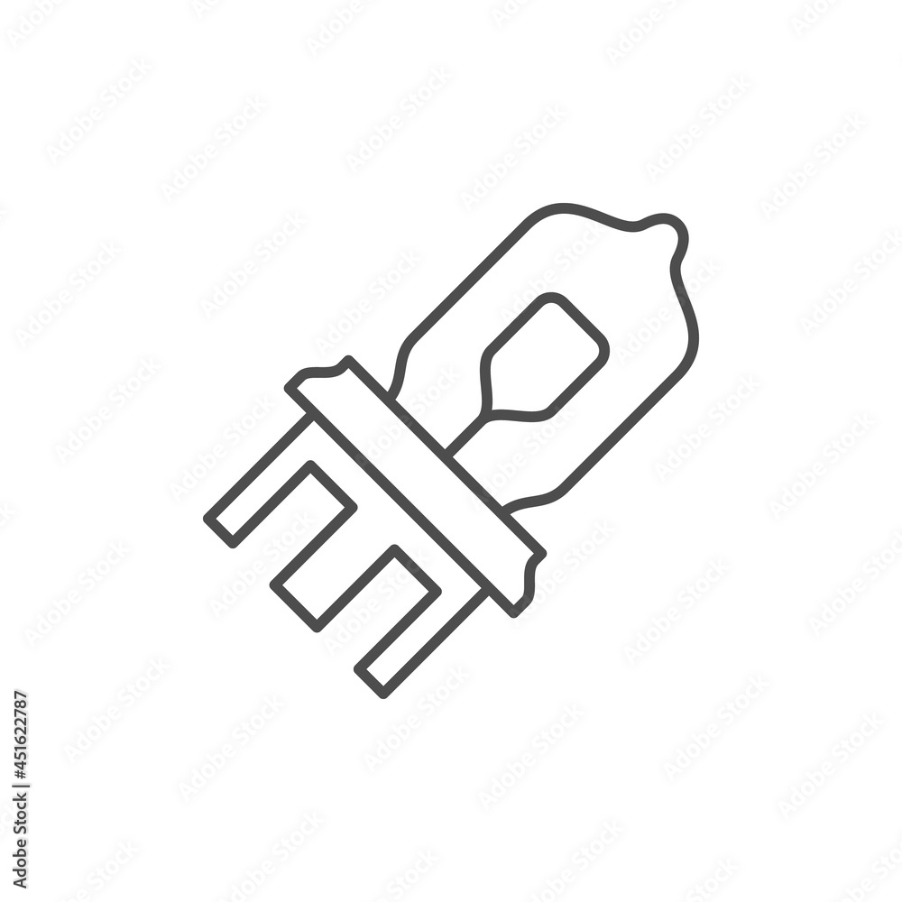 Car lamp line outline icon