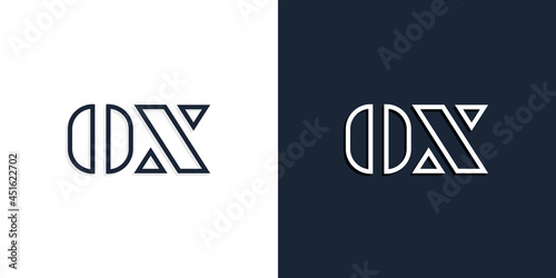 Abstract line art initial letters OX logo.