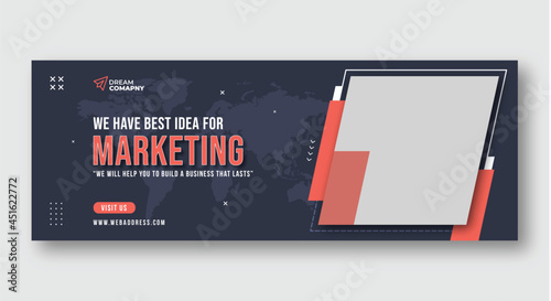 Business or marketing agency social media cover web banner