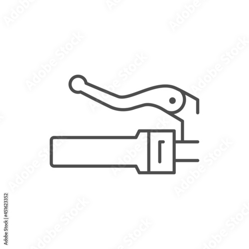 Motorcycle grip line outline icon