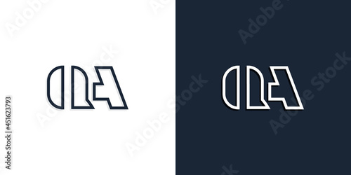 Abstract line art initial letters QA logo.