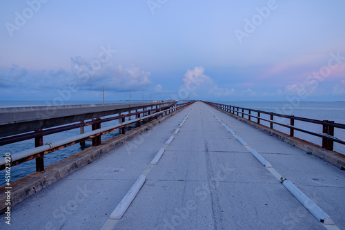 View of the old and closed seven mile bridge in the Florida Keys at dawn © Jorge Moro