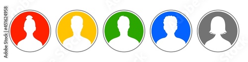 Set of men and woman avatar icon. User avatar of male and female. Silhouette profile symbol. Flat person logo.