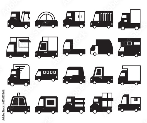 car, truck, van transportation icon glyph design 