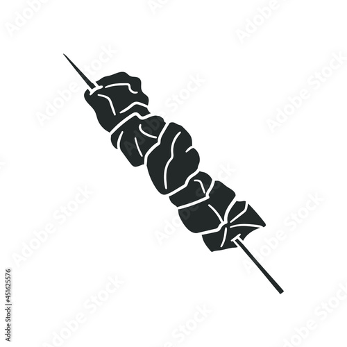 Meat Steak Icon Silhouette Illustration. BBQ Food Vector Graphic Pictogram Symbol Clip Art. Doodle Sketch Black Sign.