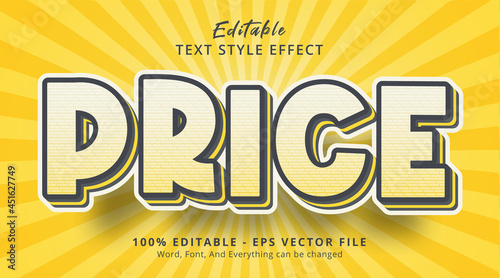 Editable text effect, Price text on popular headline poster color style