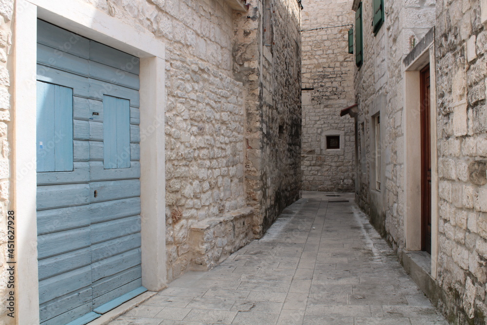 An alley in the old town of Trogir, Croatia