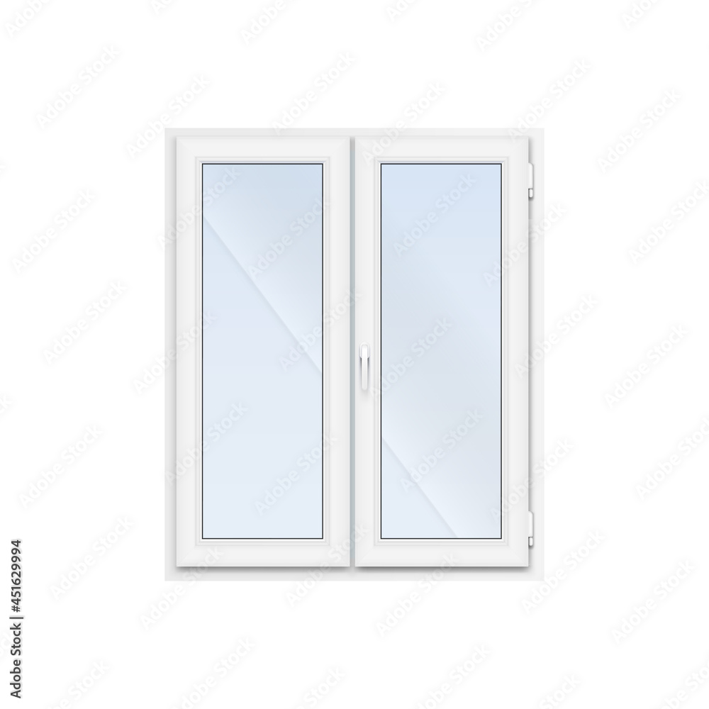 Plastic Window Realistic Composition Plastic Window Realistic Composition