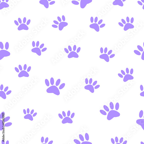 Pink paws pattern. Animal paws. Pets. Man's most loyal friend