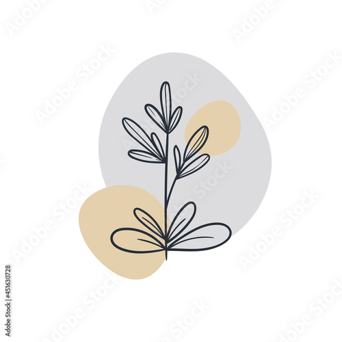 Doodle Flowers Icon. Hand Drawn Illustration. Abstract floral  botanical decor.