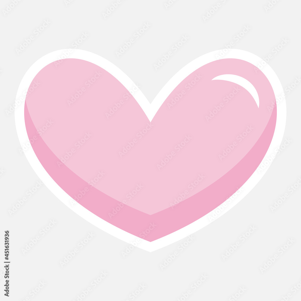 heart sticker. pink cute heart for Valentine's Day. Vector illustration