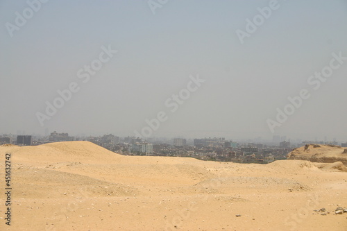 View of Cairo across the desert