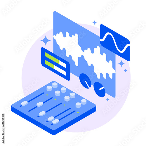 Sound Production Equipment Isometric Illustration