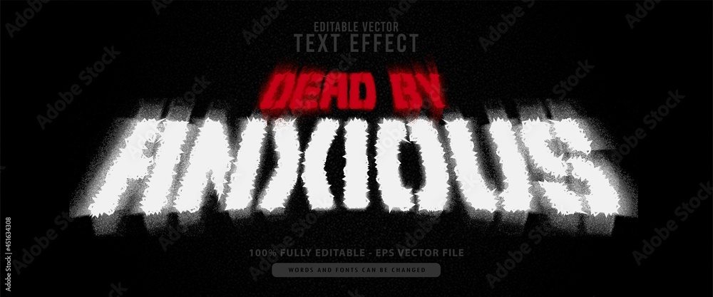 dead by ancious, horror blur white and red Text Effect