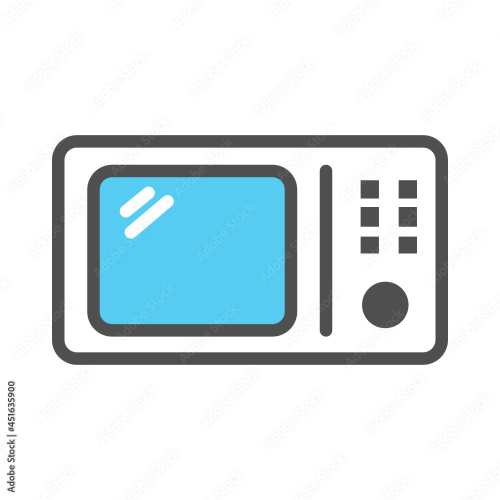 simple blue microwave line icon vector illustration simple blue microwave line icon vector illustration