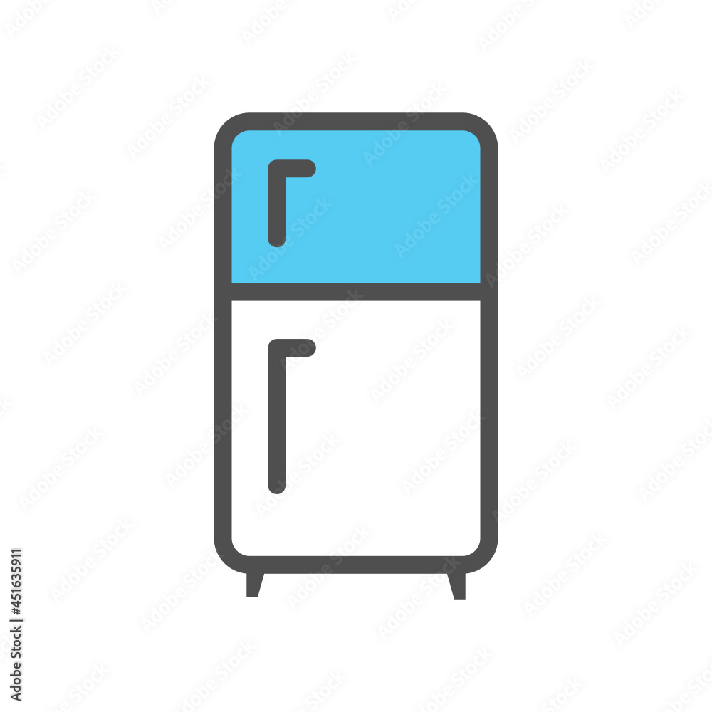 simple blue fridge line icon vector illustration