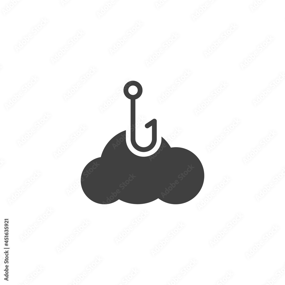 Fototapeta premium Data cloud phishing vector icon