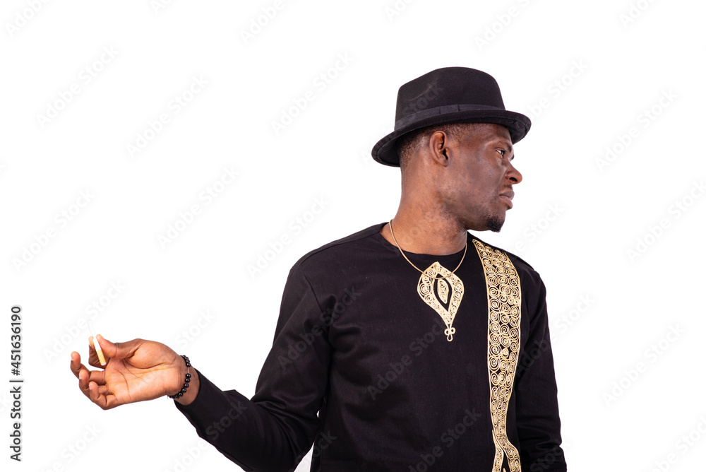 close up of a handsome businessman smoking a cigarette close up of a handsome businessman smoking a cigarette