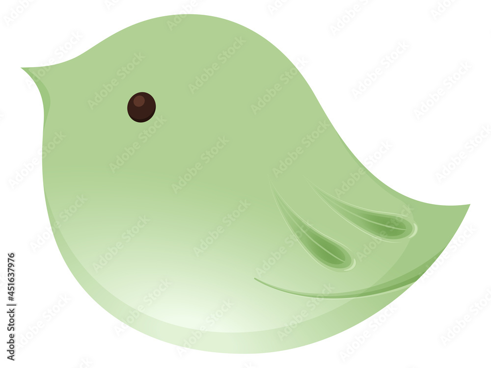 和菓子のイラスト_ねりきり_鶯 和菓子のイラスト_ねりきり_鶯