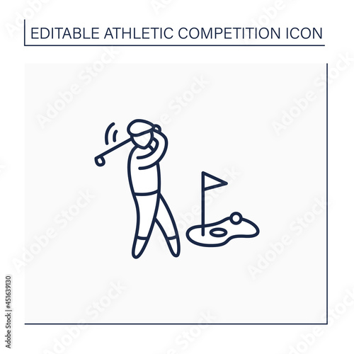 Wallpaper Mural Sport line icon. Club and ball sport.Hit balls into series of holes. Athletic competition concept. Isolated vector illustration. Editable stroke Torontodigital.ca