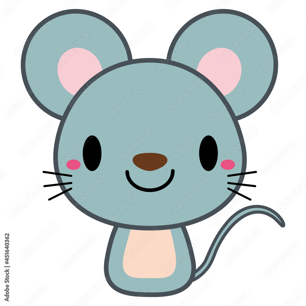 Fototapeta premium 動物 イラスト 【ライン】ネズミ05