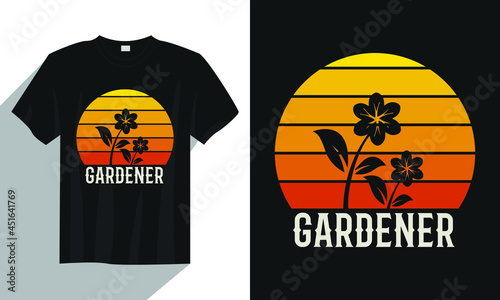 gardener gardening t-shirt design, Gardening t-shirt design vector, Typography garden gardening t-shirt design, Vintage gardening t-shirt design