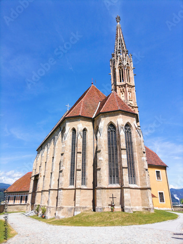 The pilgrimage Church Maria Strassengel, a 14th century Gothic church in the town of Judendorf Strassengel near Graz, Styria region, Austria