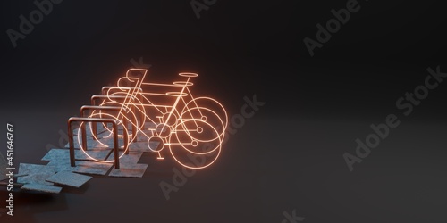 Red glowing bikes with dark background