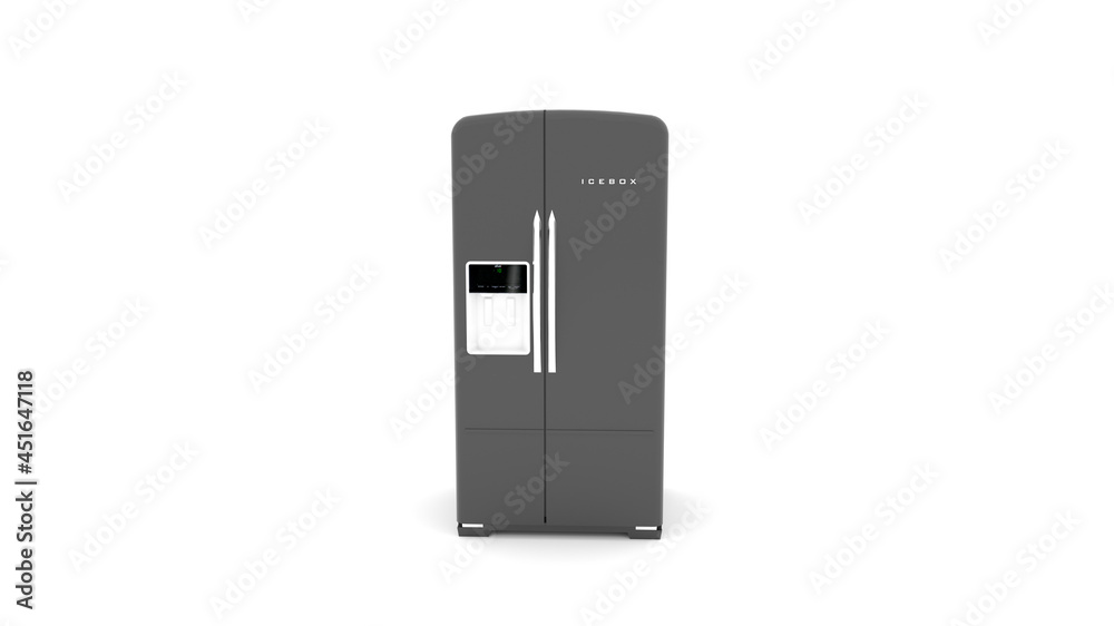 Modern Icebox. Isolated on white background.3d illustration. Modern Icebox. Isolated on white background.3d illustration.
