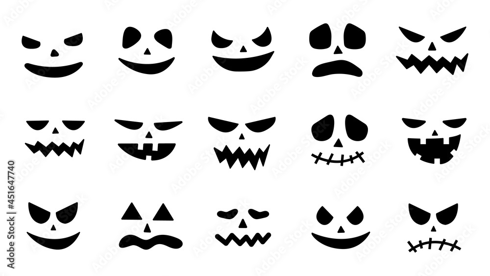 Premium Vector  Halloween scary face pumpkin or ghost