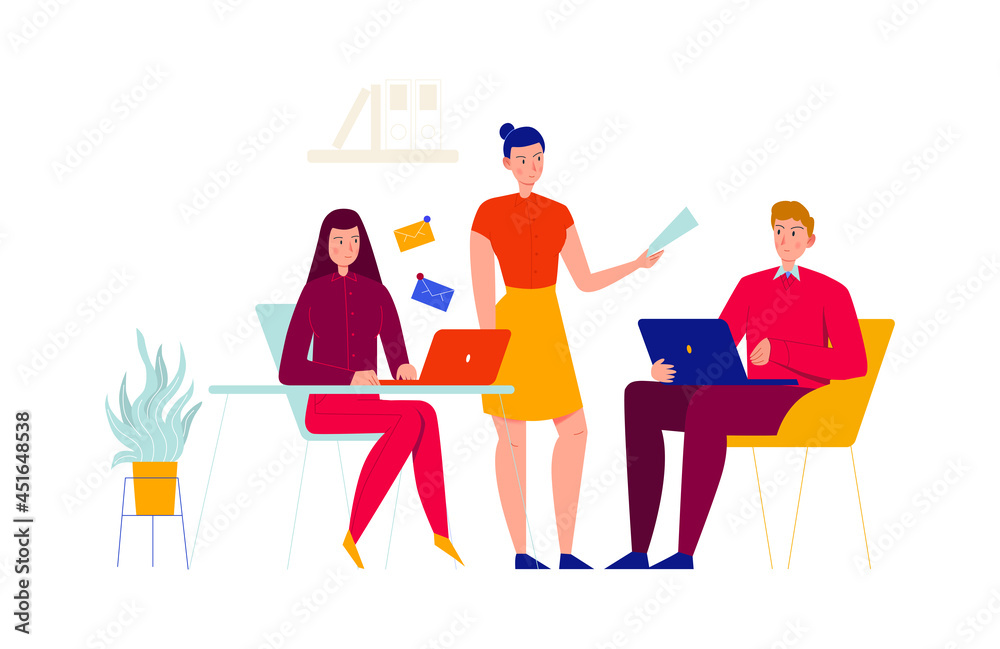 Fototapeta premium Assigning Work Tasks Composition