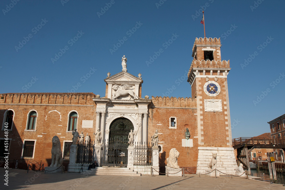 VENICE, ITALY - FEBRAURY 15, 2020: Military marine museum in historical building Arsenal.