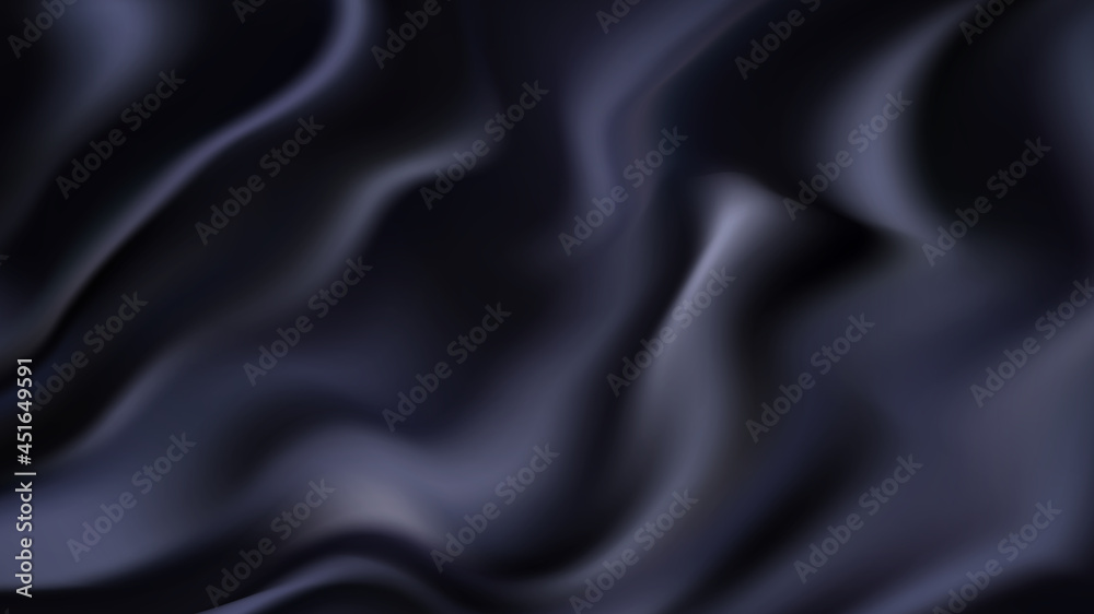 Black abstract wavy background with smooth wavy structure