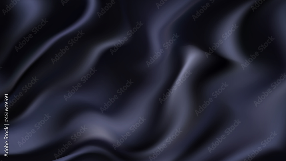 Obraz premium Black abstract wavy background with smooth wavy structure