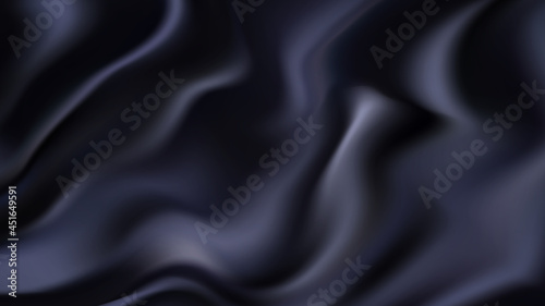 Black abstract wavy background with smooth wavy structure