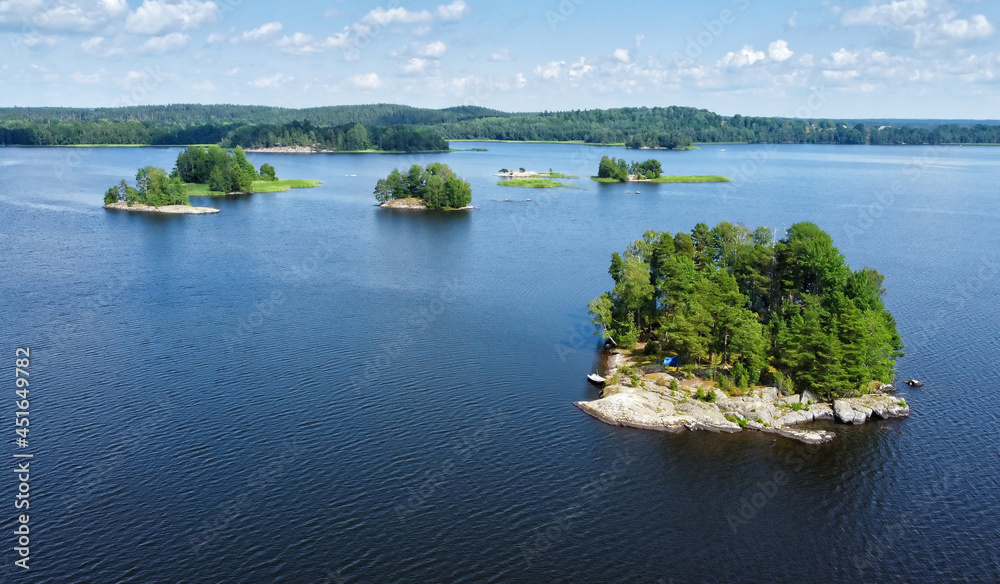 Swedish lake archipelago - aerial view