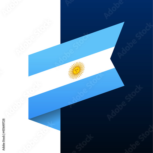 argentina corner flag icon. national emblem in origami style. Paper cutting Corner Vector illustration.
